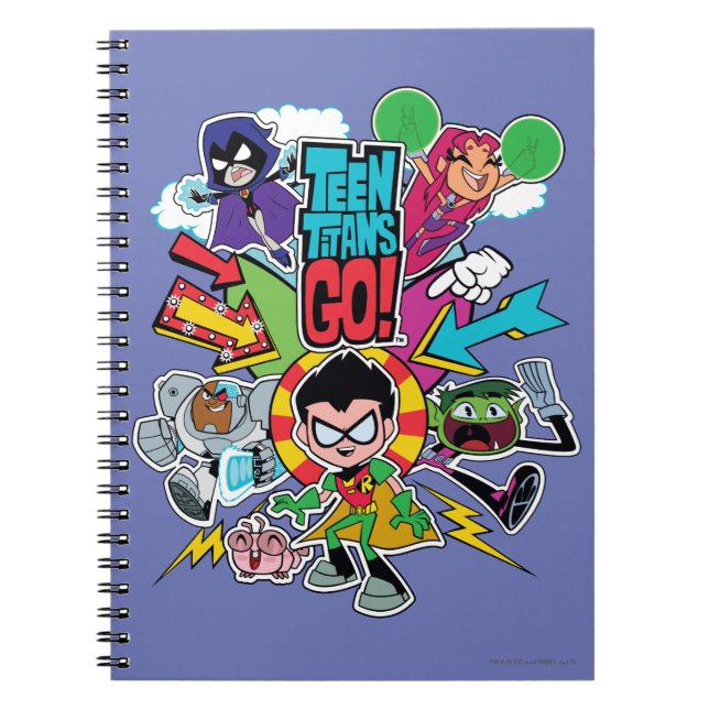 Cuaderno ¡Los titanes adolescentes se van! | Gráfico de fle (Frente)