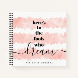 Cuaderno Los tontos de color de agua rosada que sueñan con 