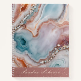 Cuaderno Losa de ágata azul turquesa y malva brillante