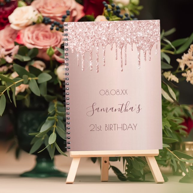 Cuaderno Lotes de purpurina de oro para rosa de cumpleaños  (Subido por el creador)