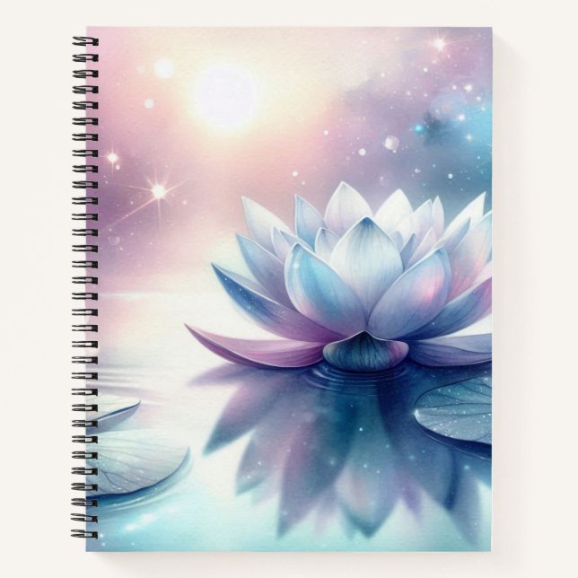 Cuaderno Loto Celestial Flor de Loto Agua Espiritual Cósmic (Anverso)