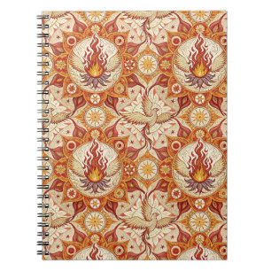 Cuaderno Loto Mandala de la Llama Sagrada - Patrón de Fénix