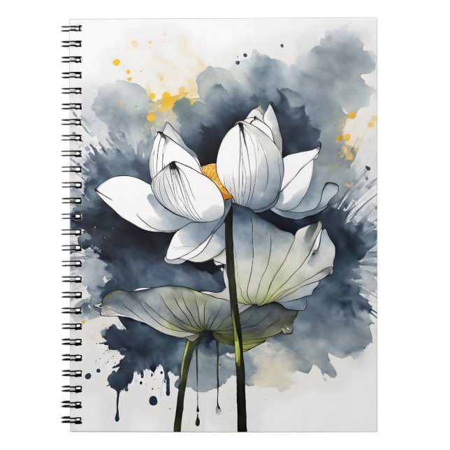 Cuaderno Lotus - Flores de acuarela (Frente)