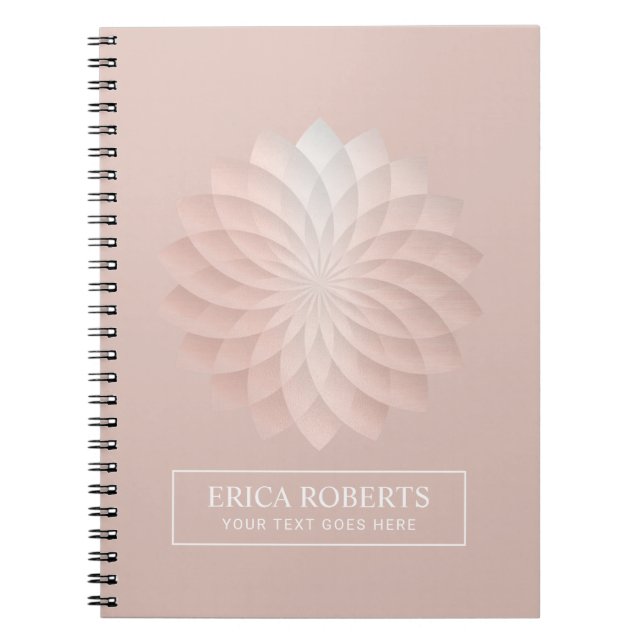 Cuaderno Lotus Flower Rubor Rosa Gold Yoga Wellness (Frente)