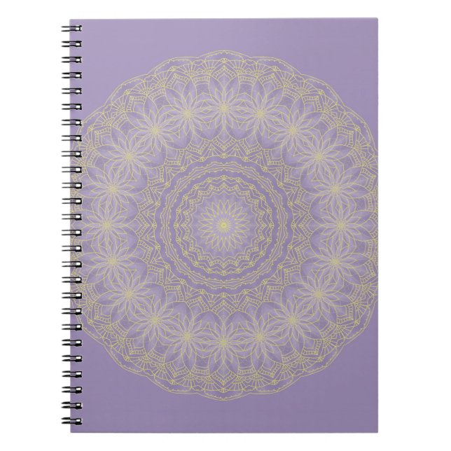 Cuaderno Lotus Mandala en Lilac y Oro (Frente)