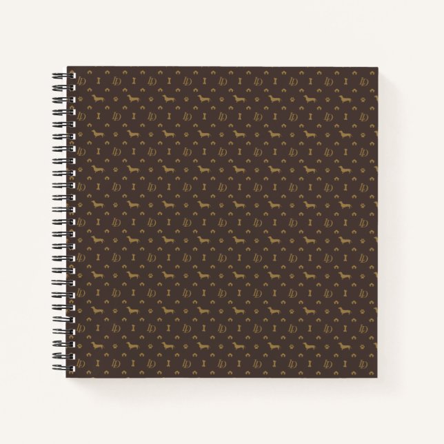 Cuaderno Louis Dachshund Lujoso atuendo de perro (Anverso)