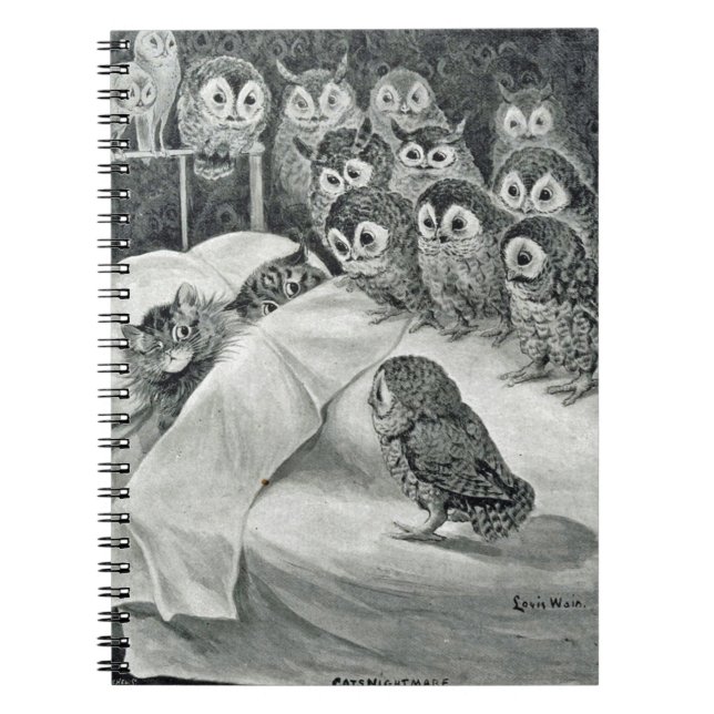 Cuaderno Louis Wain Cat Nightmare Owl Bird (Frente)