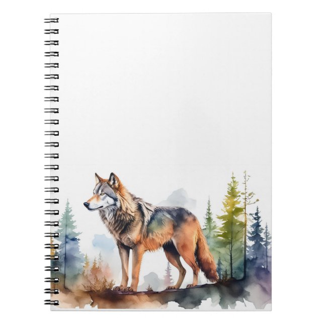 Cuaderno Loup en forêt à l'aquarelle (Frente)