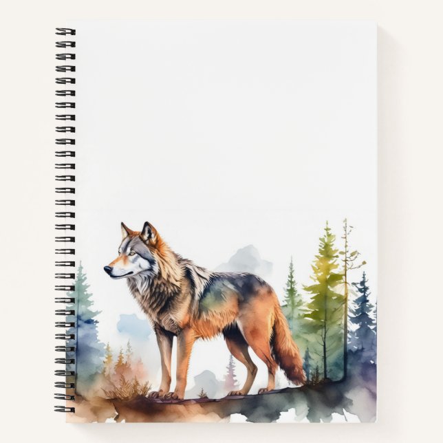 Cuaderno Loup en forêt à l'aquarelle (Anverso)