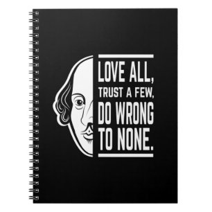 Cuaderno Love All Trust A Pocos Shakespeare Cita A Thespian