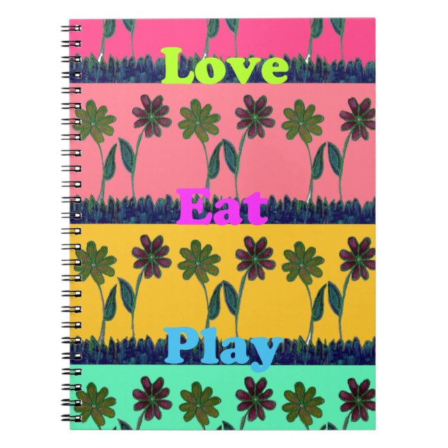 Cuaderno Love Eat Play Art Print (Frente)