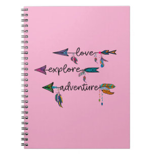 Cuaderno Love Explore Adventure Arrow Tribal Boho Design