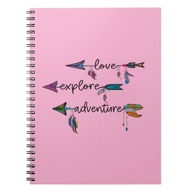 Cuaderno Love Explore Adventure Arrow Tribal Boho Design (Frente)