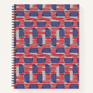 CUADERNO LOVE FLAG USA/EEUU TEXT BRUSH STROKE BY MASANSER P