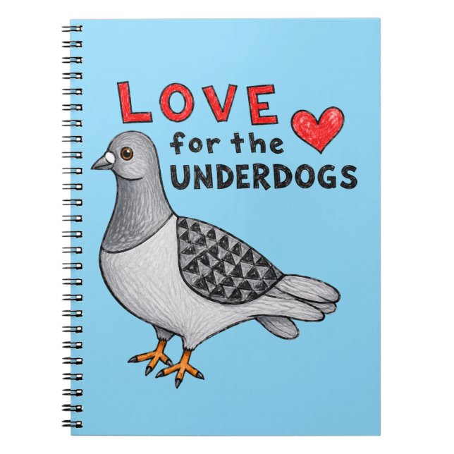 Cuaderno Love for the Underdogs – Spiralbuch mit Taube (Frente)