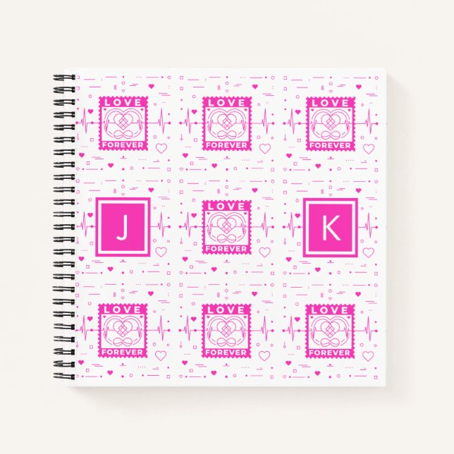 Cuaderno Love forever Customize it with your initials (Anverso)