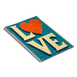 Cuaderno LOVE gráficos inspirados en los años 1960