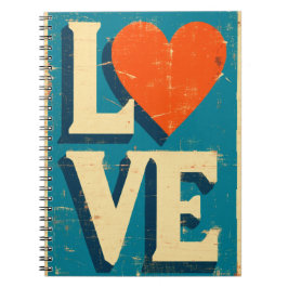Cuaderno LOVE gráficos inspirados en los años 1960