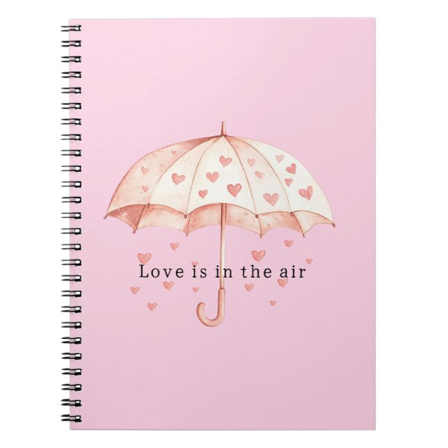 Cuaderno Love is in the air hearts umbrella (Frente)
