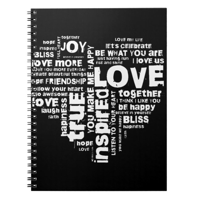 Cuaderno Love Joy Inspiration Words Valentine Day (Frente)