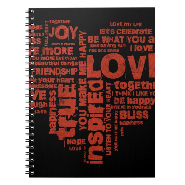 Cuaderno Love Joy Inspiration Words Valentine Day (Frente)