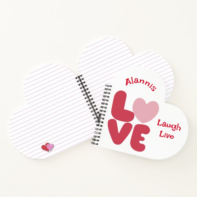Cuaderno LOVE Live Laugh Pink Hearts (Interior)