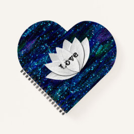 Cuaderno Love Lotus Flower Galaxy Heart Shape