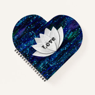Cuaderno Love Lotus Flower Galaxy Heart Shape