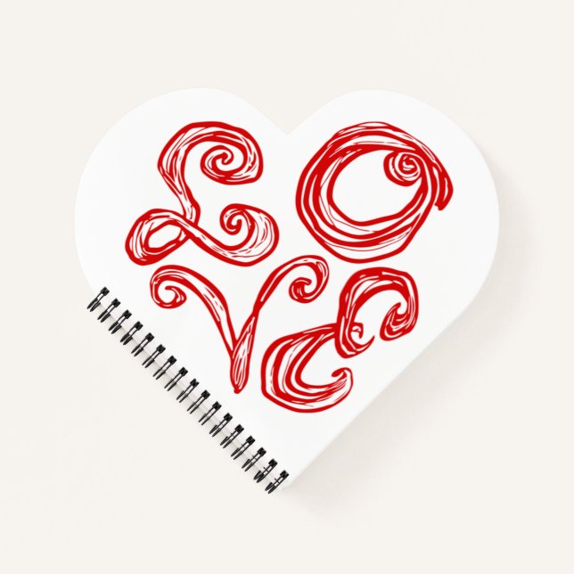 Cuaderno LOVE Music Heart Fabric Font Red Letters  (Anverso)