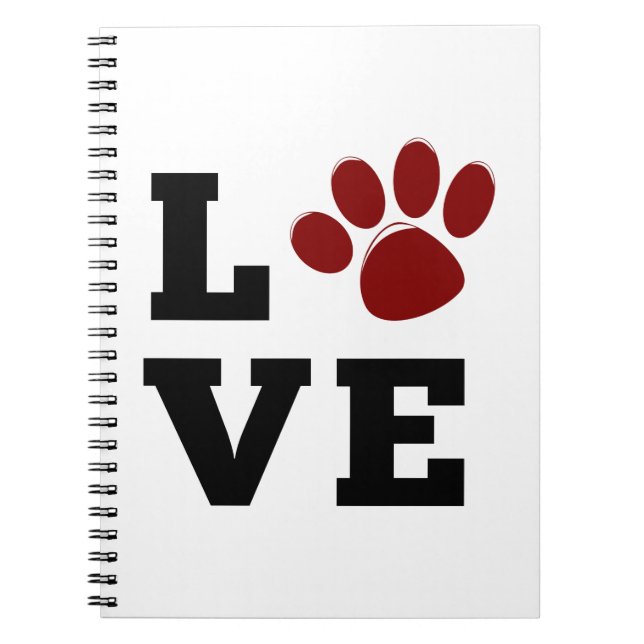 Cuaderno Love Paw Print Animal Lover Dog Lover (Frente)