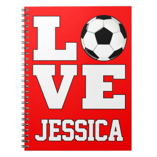 Cuaderno LOVE Personalizado de fútbol jugador nombre escue
