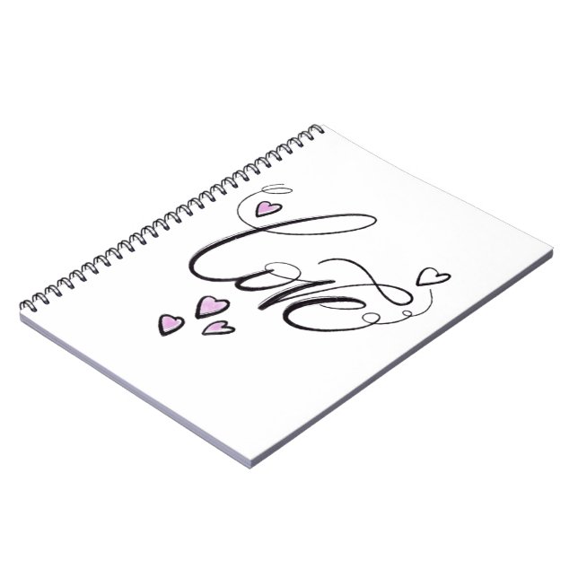 Cuaderno Love Script Journal | Minimalist Heart Spiral Note (Lado Izquierdo)