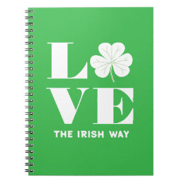 Cuaderno Love Shamrock Clover Irlanda Personalizado blanco 