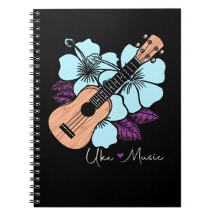 Cuaderno Love Ukulele Music Guitar Flowers Hawaii