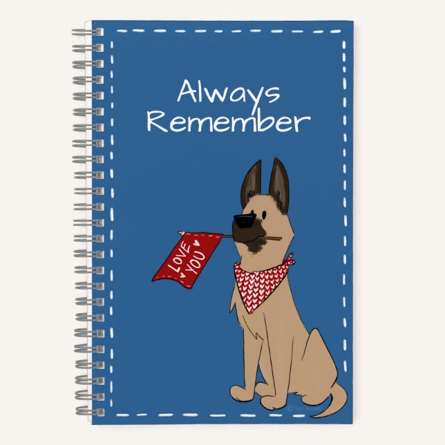 Cuaderno Love You Custom Text Cute Dog Spiral Notebook (Anverso)