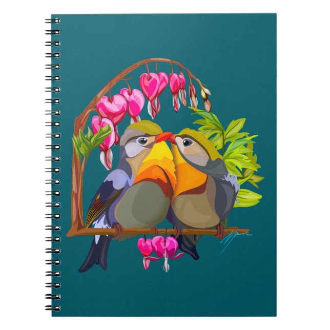 Cuaderno Lovely Pekin Robin Bird Pair (Frente)