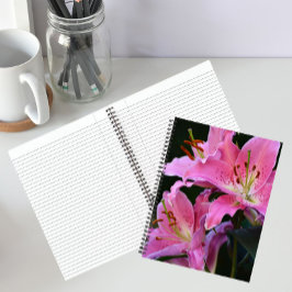 Cuaderno Lovely Pink Lily Blooms Floral