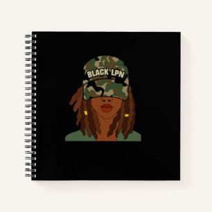 Cuaderno LPN afroamericano estudiante de enfermería Camo Ha