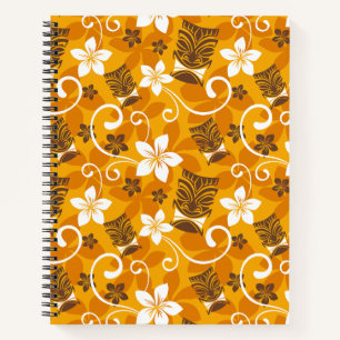 CUADERNO LUAU TIKI PATTERN (NARANJA)
