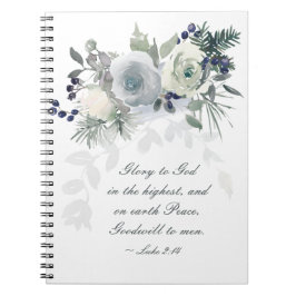 Cuaderno Lucas 2:14 "Gloria a Dios" Navidades de Rosa Blanc
