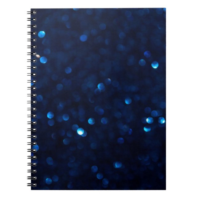 Cuaderno Luces azules clásicas purpurinas (Frente)