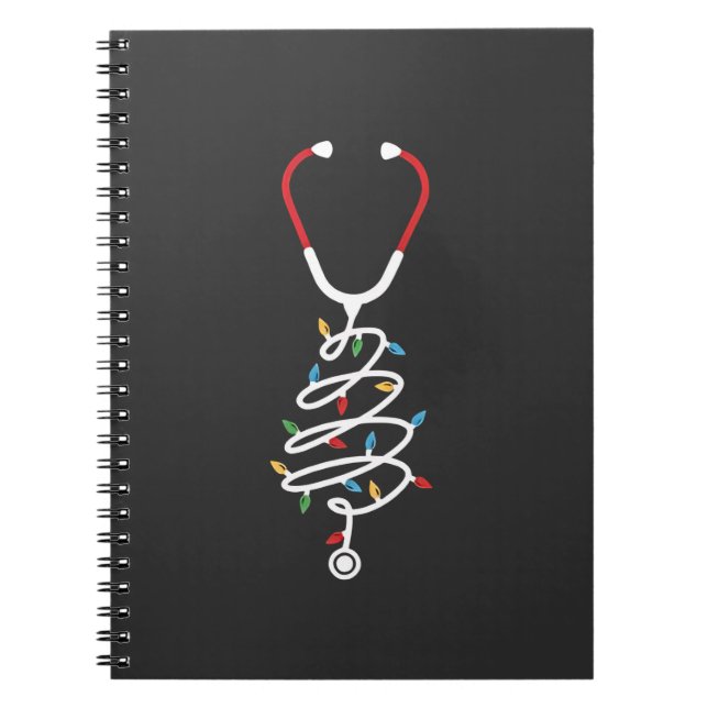 Cuaderno Luces de árbol de Navidad de suministros médicos d (Frente)