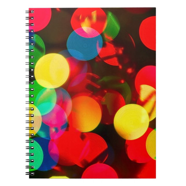 Cuaderno Luces de bokeh de diversos colores (Frente)