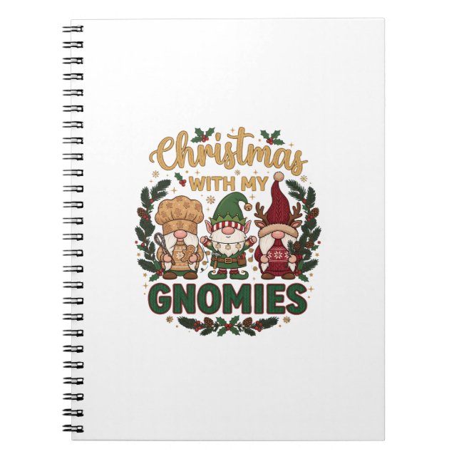 Cuaderno Luces de Cadena de Gnominos de Navidad Caña de Car (Frente)