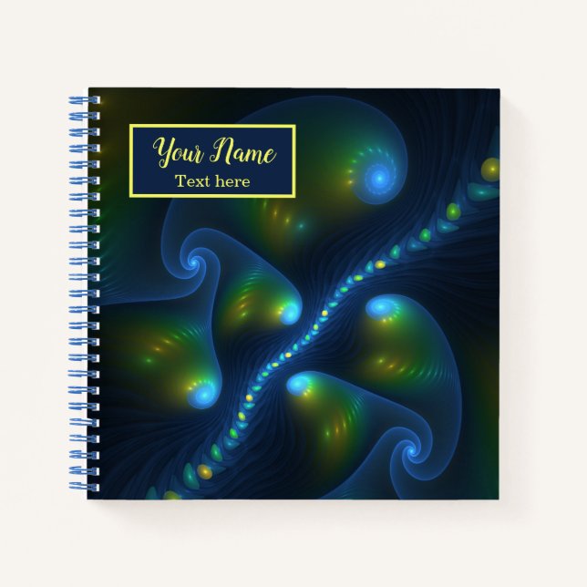 Cuaderno Luces de fantasía Resumen Nombre del Arte Amarillo (Anverso)