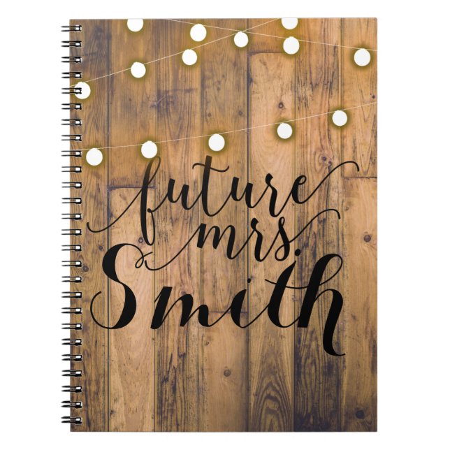 Cuaderno Luces de Madera Rústica y Cuerdas Señora Futuro (Frente)