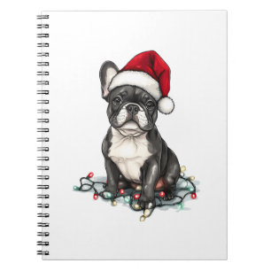 Cuaderno Luces de Navidad de Bulldog Francés Regalos de Per