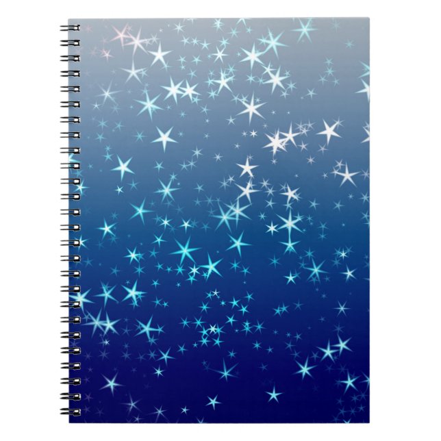 Cuaderno Luces de Navidad Estrellas Cielo Azul (Frente)