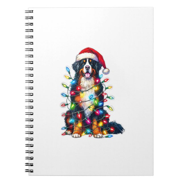 Cuaderno Luces de Navidades de Bernese Mountain Dog (Frente)
