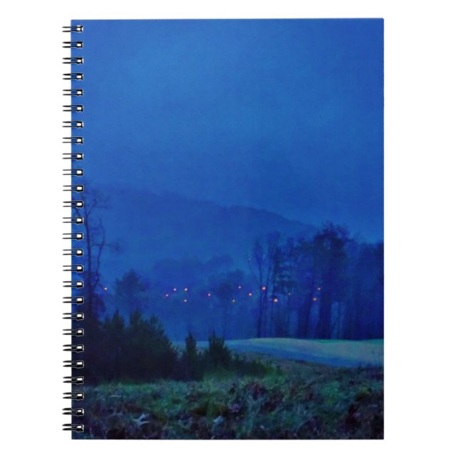Cuaderno Luces de torbellino en una niebla azul de montaña (Frente)